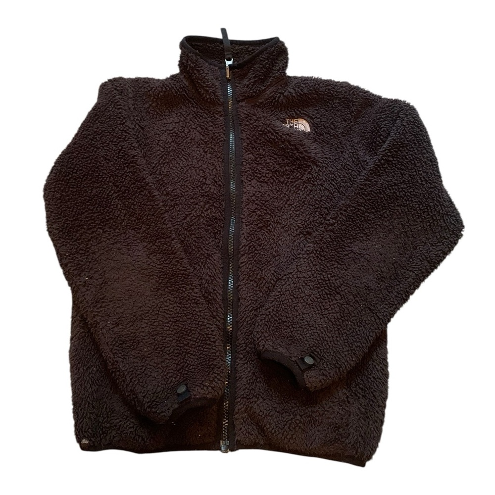The North Face Black Textured Full Zip Girls jacket size S